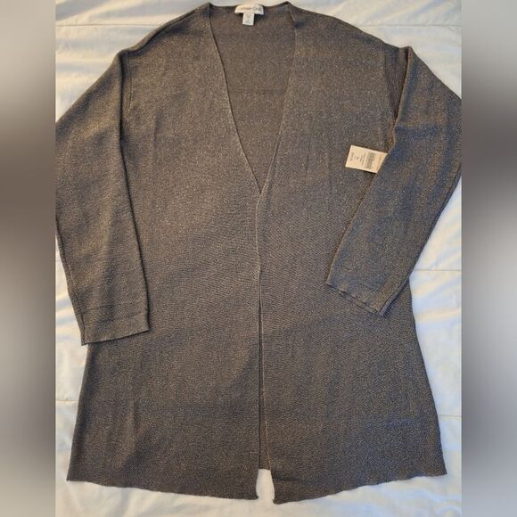 NWT Cold Water Creek M metallic open sweater - Picture 7 of 9